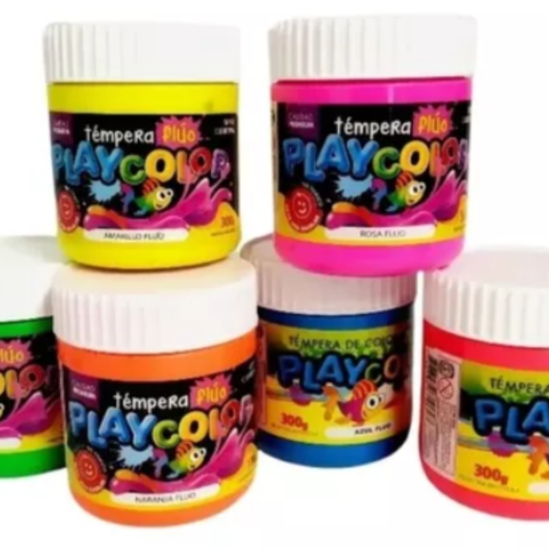 Tempera Pote Fluo O Plata