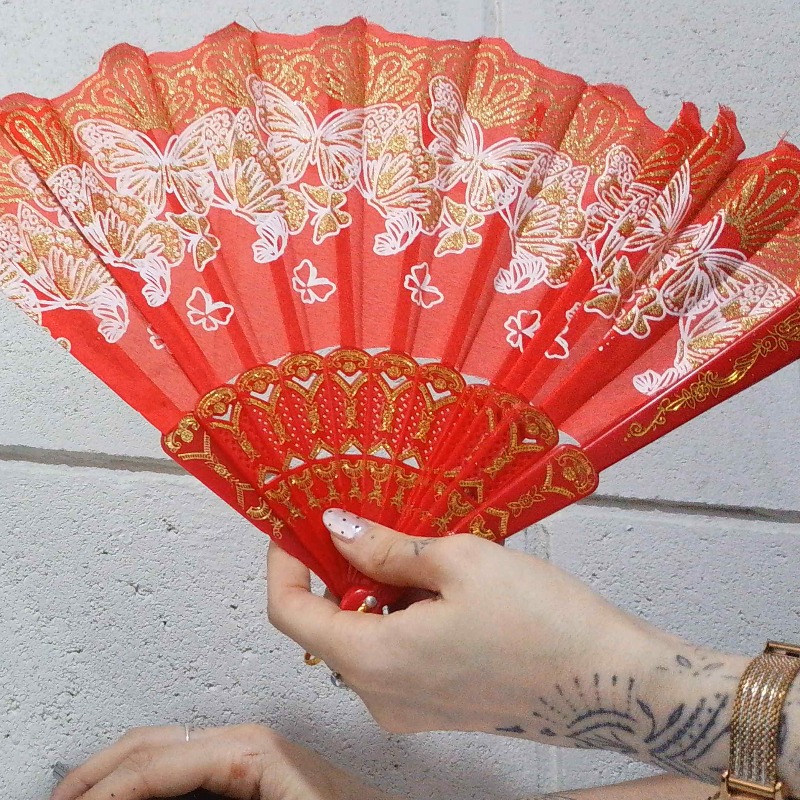 Abanico Acrilico/gibreado/colores Por Unidad