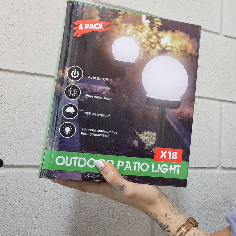 4 Esferas Luces Led Calida Decoracion De Jardin 